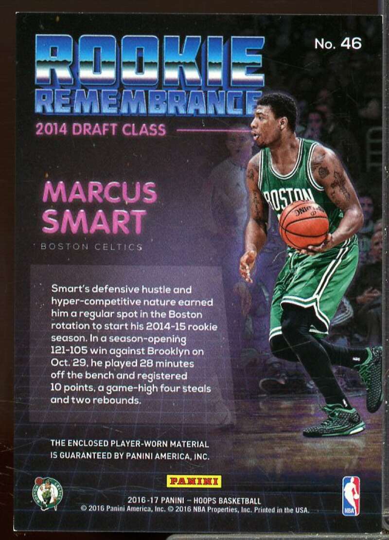 Marcus Smart Rookie Card 2016-17 Hoops Rookie Remembrance Memorabilia #46  Image 2