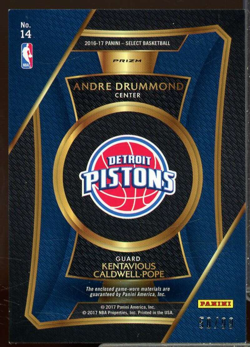 Andre Drummond/Kentavious Caldwell-Pope/99 2016-17 Select Duet JSY Purple #14  Image 2