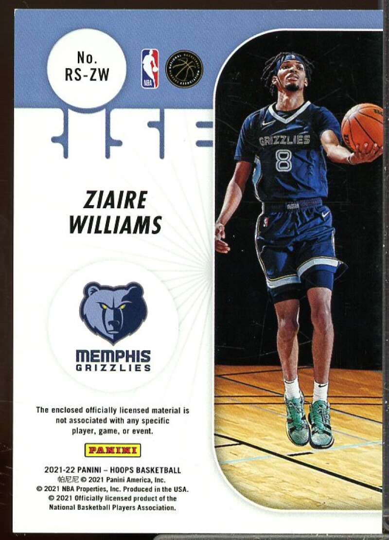 Ziaire Williams Card 2021-22 Hoops Rise N Shine Rookie Memorabilia #1  Image 2