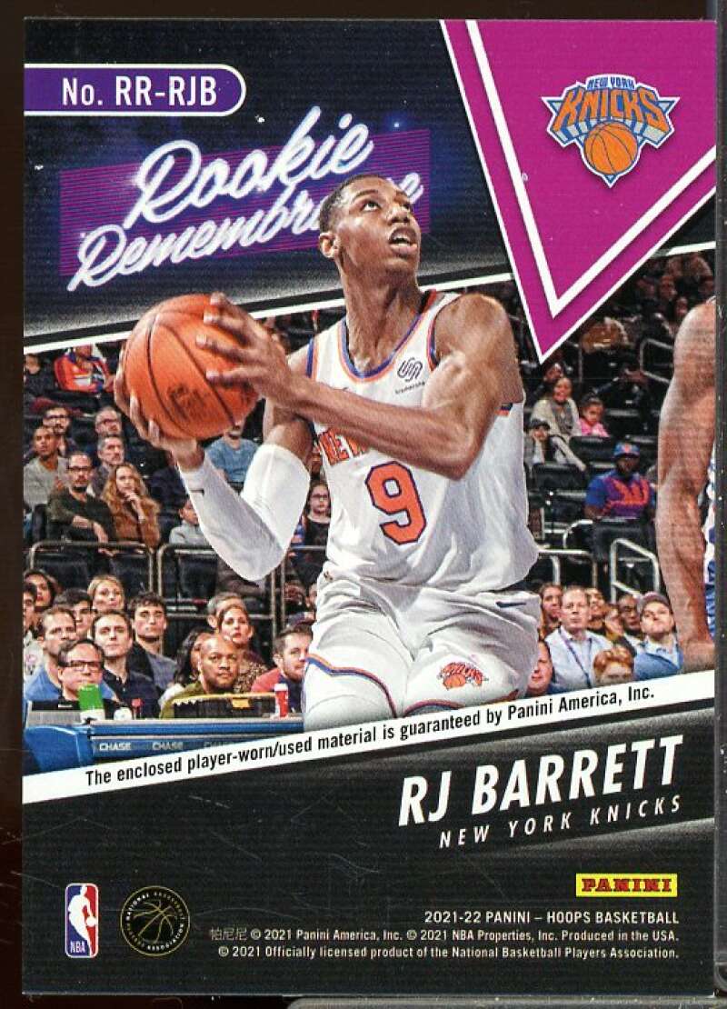 RJ Barrett Rookie Card 2021-22 Hoops Rookie Remembrance #11  Image 2