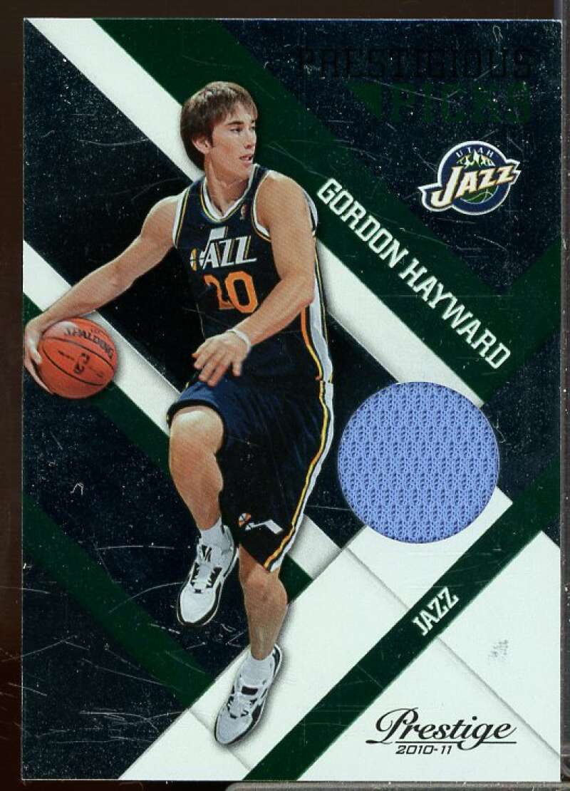 Gordon Hayward Rookie 2010-11 Prestige Prestigious Picks Materials Green #9  Image 1