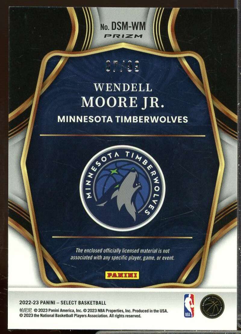 Wendell Moore Jr. 2022-23 Select Draft Selections Memorabilia Purple Prizms #26  Image 2