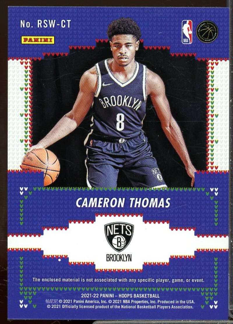 Cameron Thomas Rookie Card 2021-22 Hoops Rookie Sweaters #18  Image 2