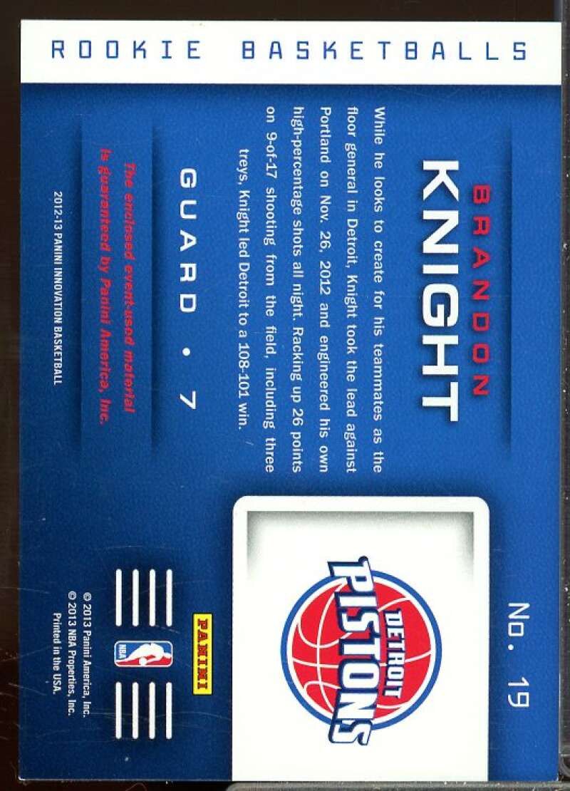 Brandon Knight/99 Rookie Card 2012-13 Innovation Rookie Basketballs #19  Image 2