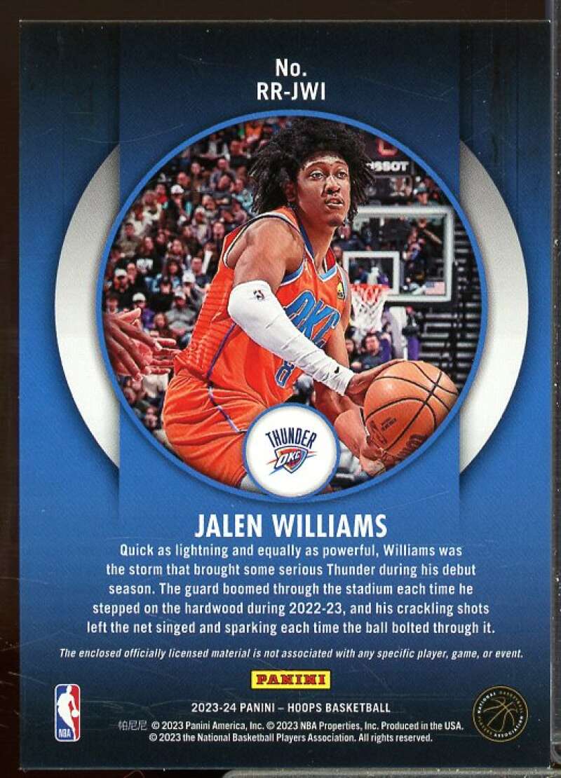 Jalen Williams Rookie Card 2023-24 Hoops Rookie Remembrance #2  Image 2