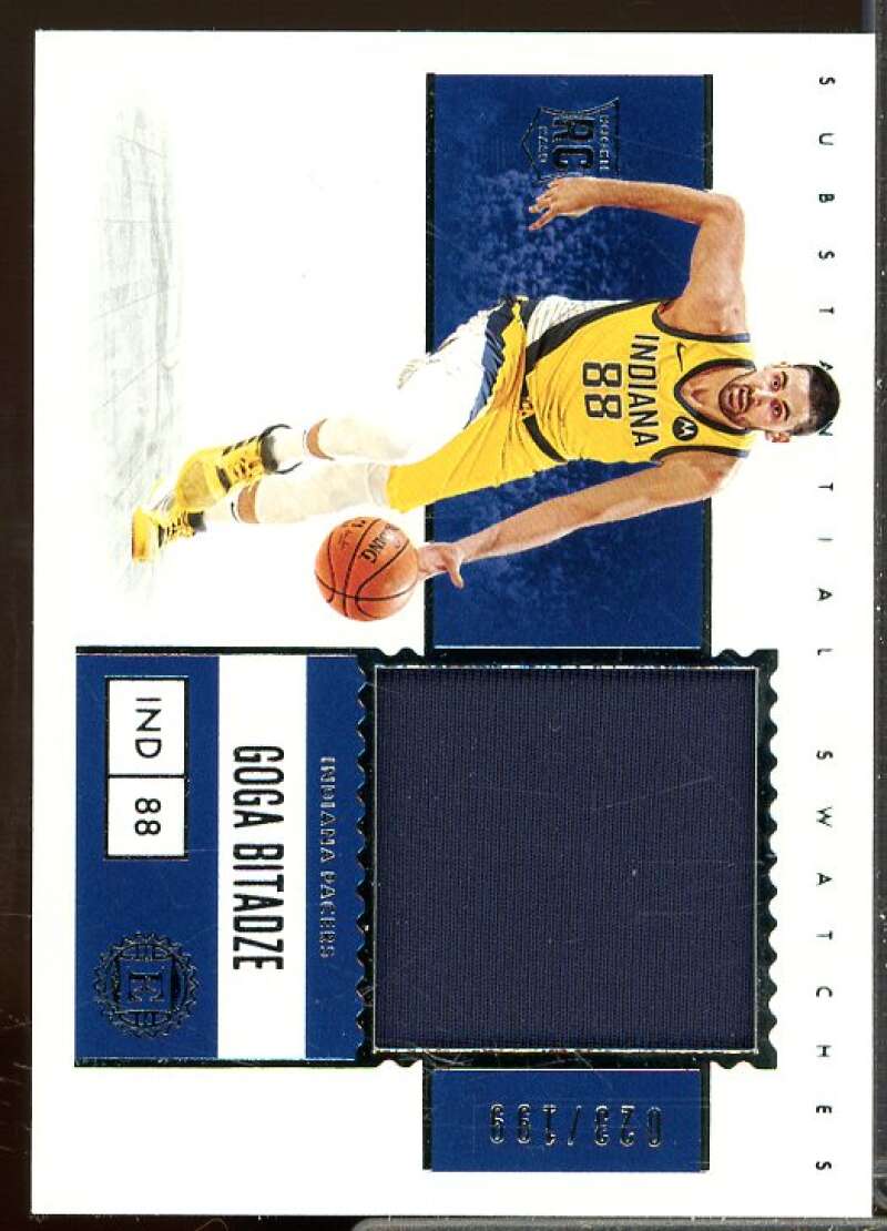 Goga Bitadze Rookie Card 2019-20 Panini Encased Substantial Swatches Rookies #3  Image 1