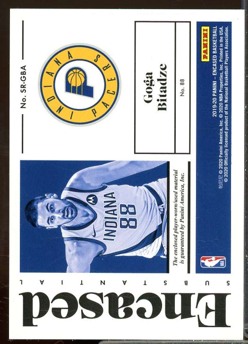 Goga Bitadze Rookie Card 2019-20 Panini Encased Substantial Swatches Rookies #3  Image 2