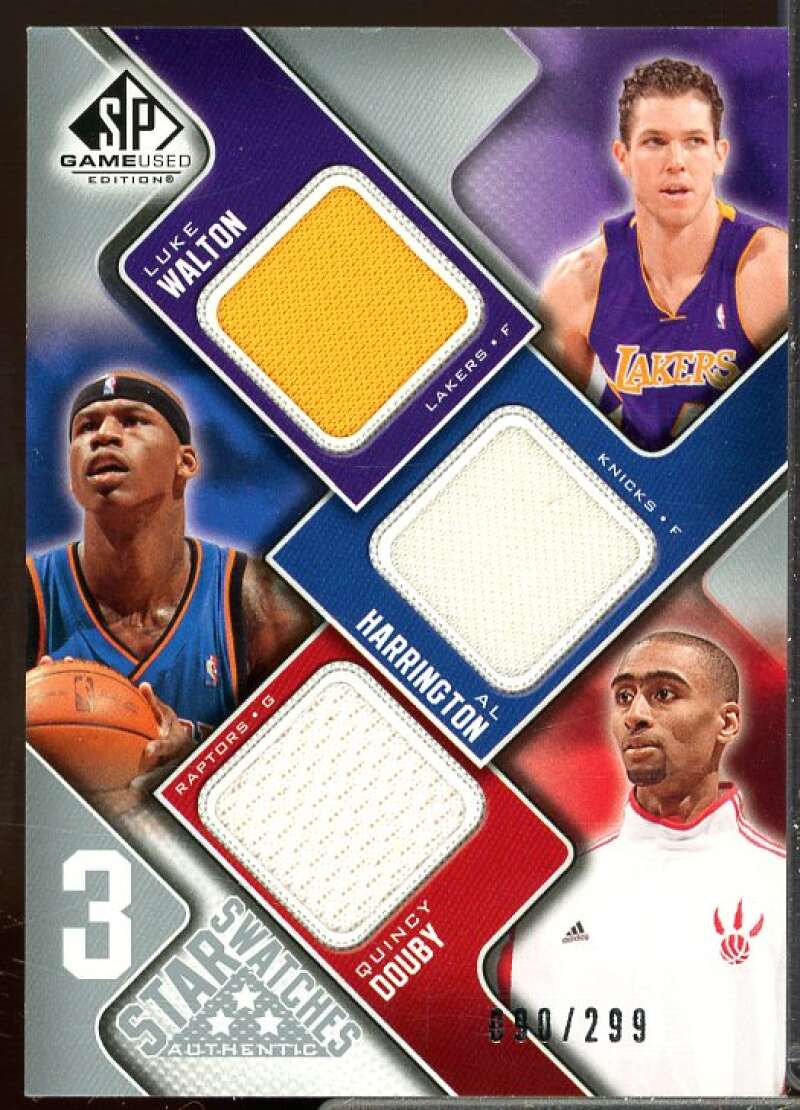 Luke Walton/Quincy /Al Harrington 2009-10 SP Game Used 3 Star Swatch #3SHWD  Image 1