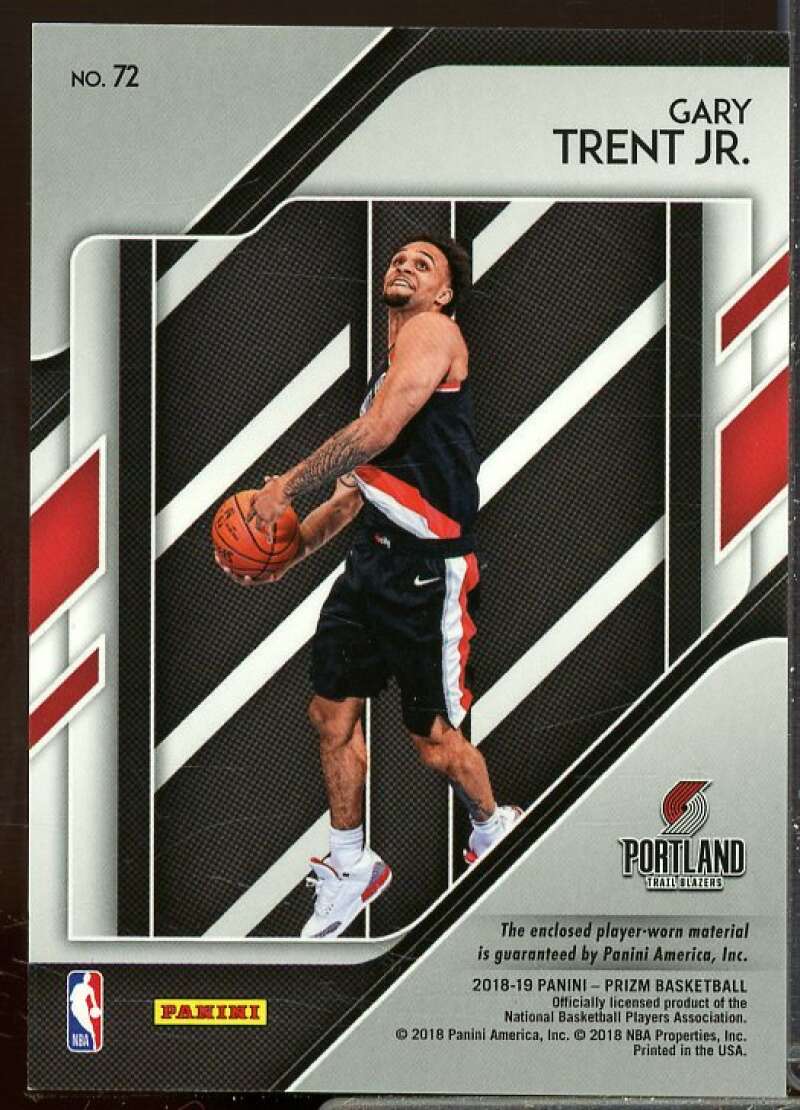 Gary Trent Jr. Rookie Card 2018-19 Panini Prizm Rookie Sensational Swatches #72  Image 2