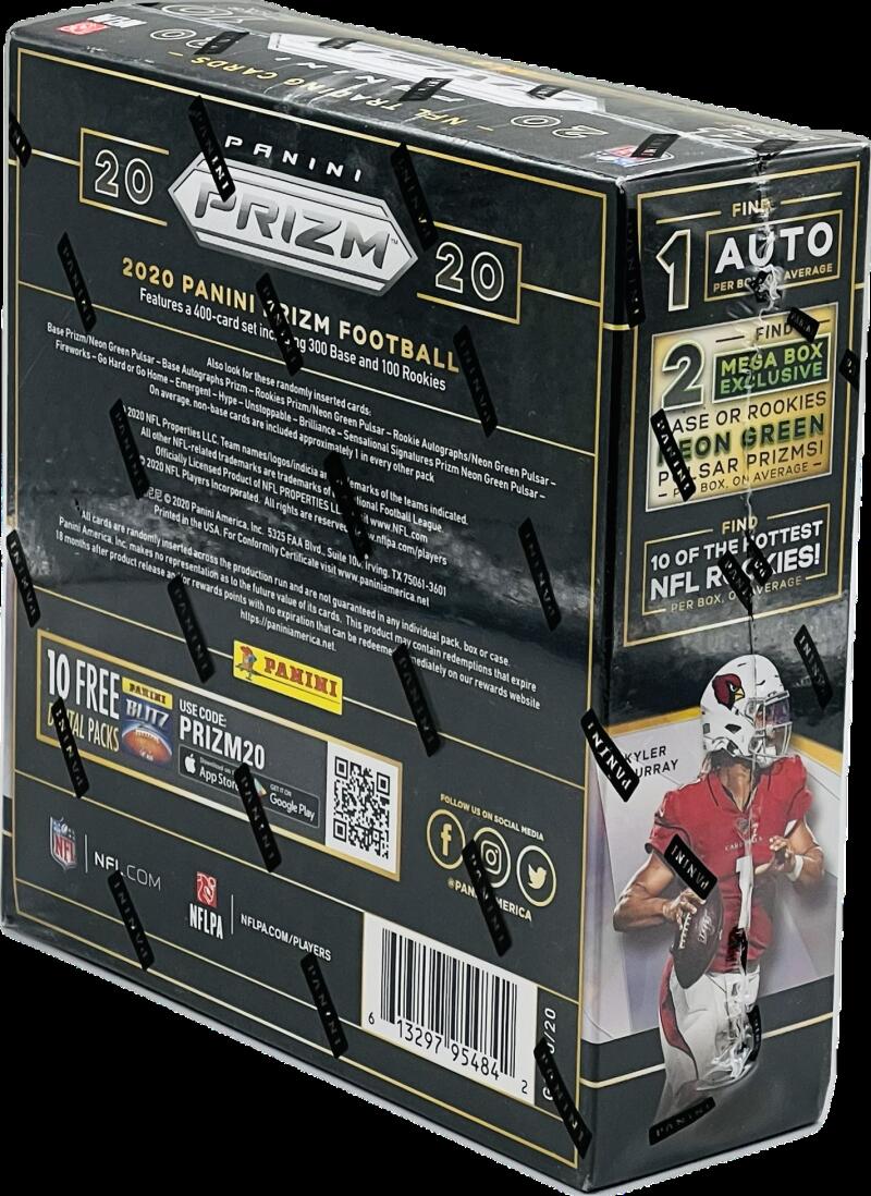 2020 Panini Prizm Football Mega Box  (Neon Green Pulsar Prizms) Image 3