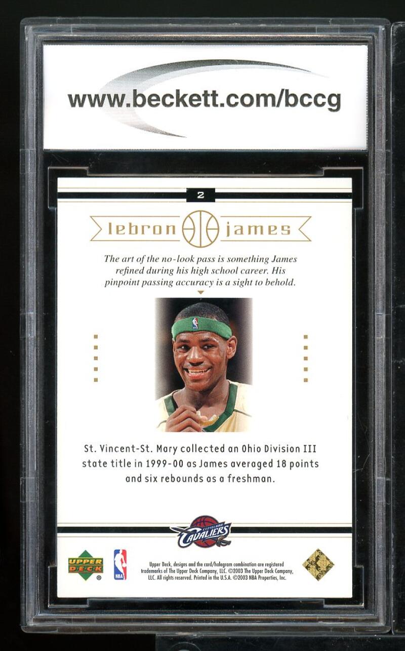 2003-04 Upper Deck LeBron James Box Set #2 Lebron James Rookie BGS BCCG 10 Mint+ Image 2