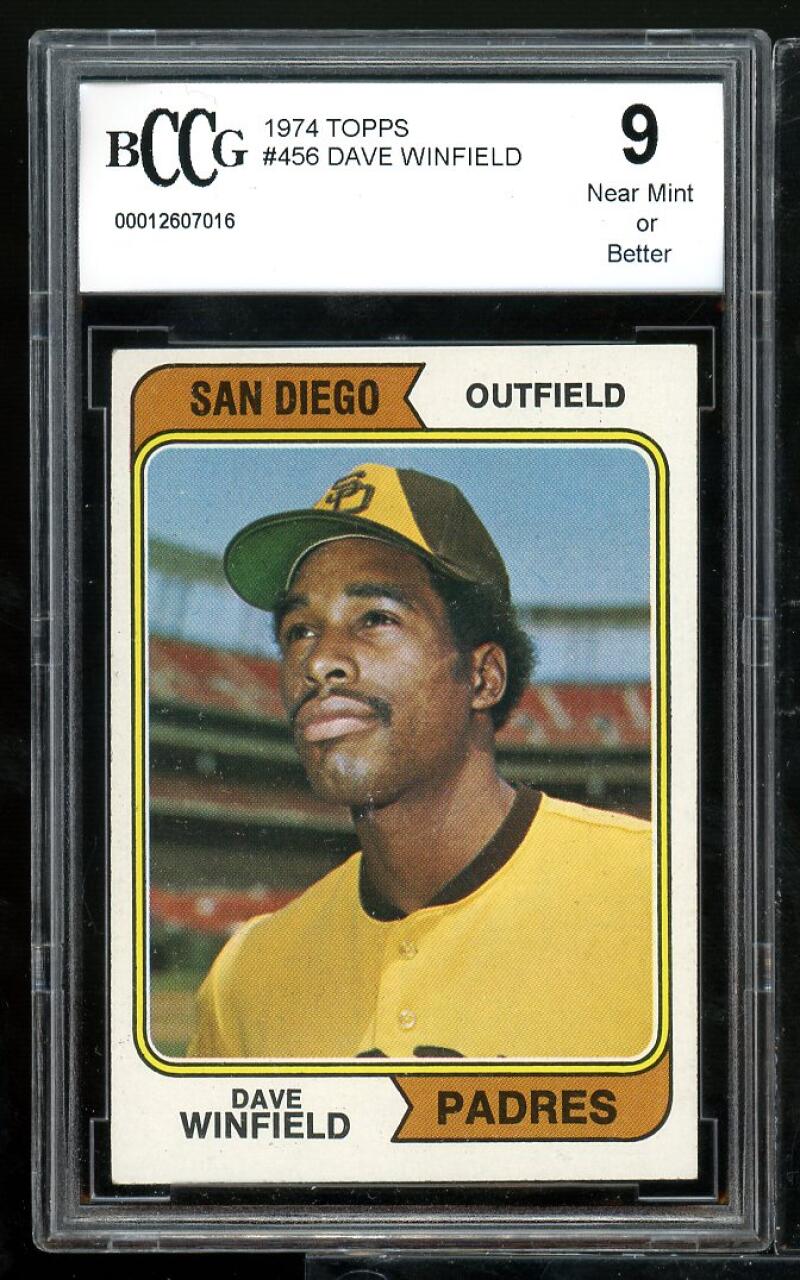 1974 Topps #456 Dave Winfield Rookie Card BGS BCCG 9 Near Mint+ Image 1