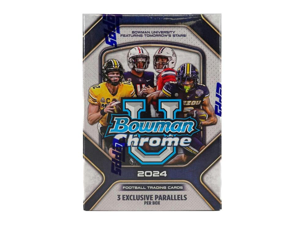 2024 Bowman University Chrome Football 7-Pack Blaster Box Image 1