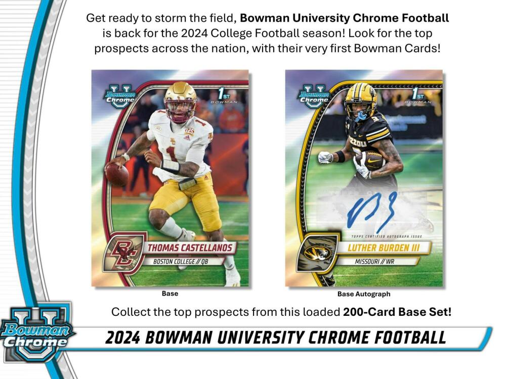 2024 Bowman University Chrome Football 7-Pack Blaster Box Image 4
