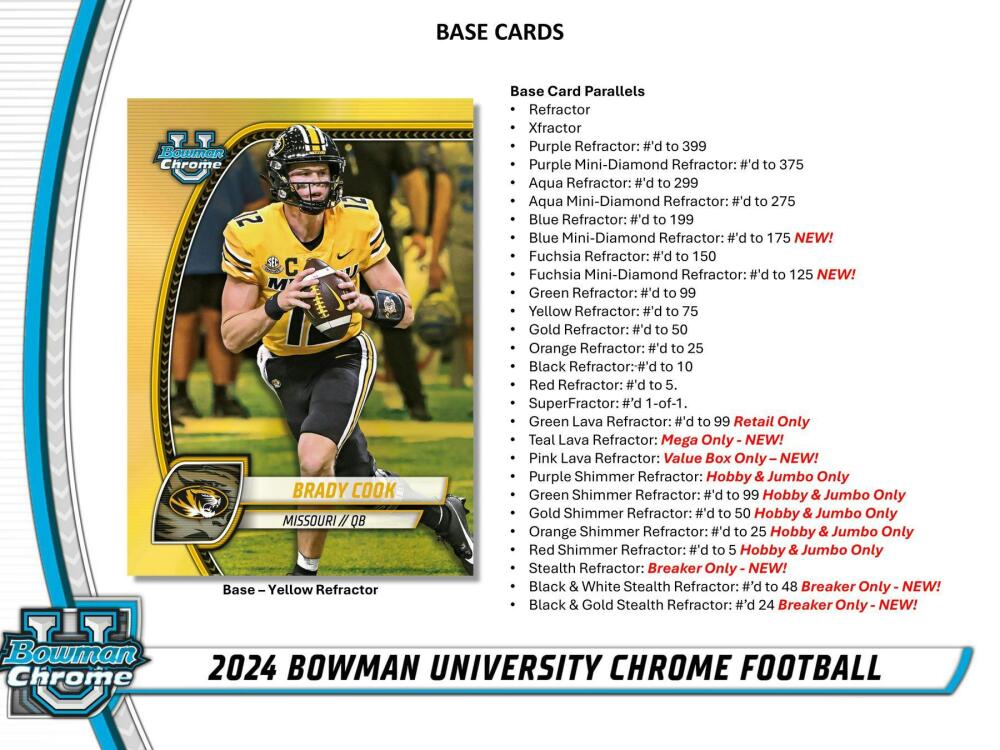 2024 Bowman University Chrome Football 7-Pack Blaster Box Image 5