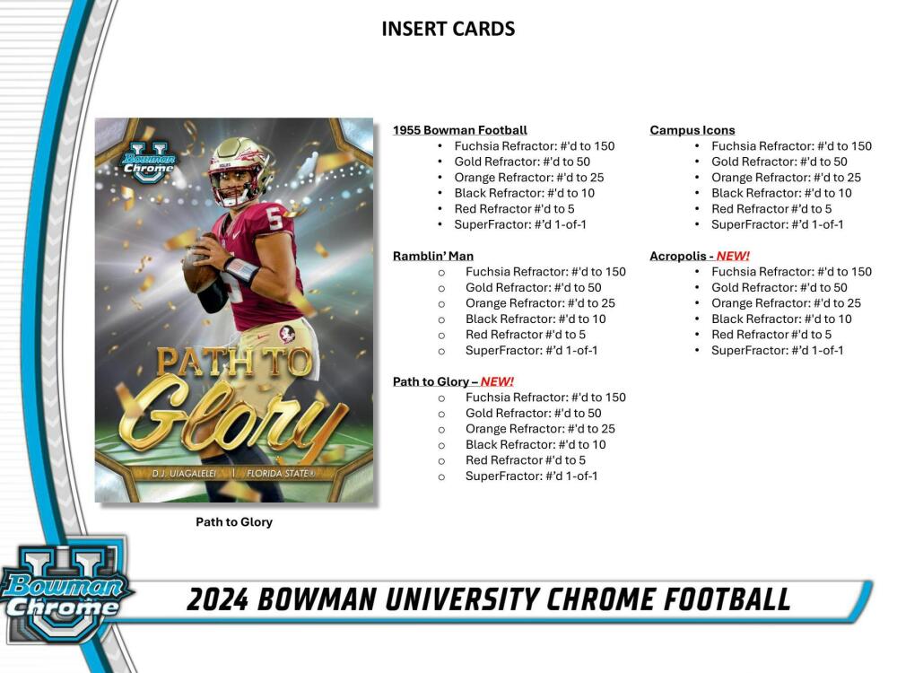 2024 Bowman University Chrome Football 7-Pack Blaster Box Image 6