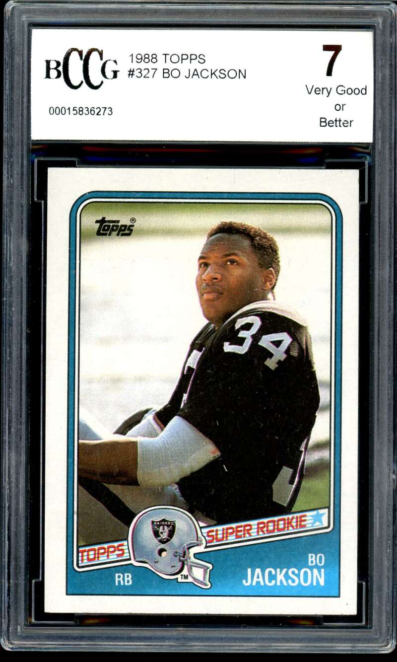 Bo Jackson Rookie Card 1988 Topps #327 BGS BCCG 7 Image 1