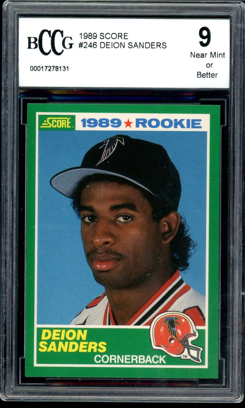 Deion Sanders Rookie Card 1989 Score #246 BGS BCCG 9 Image 1