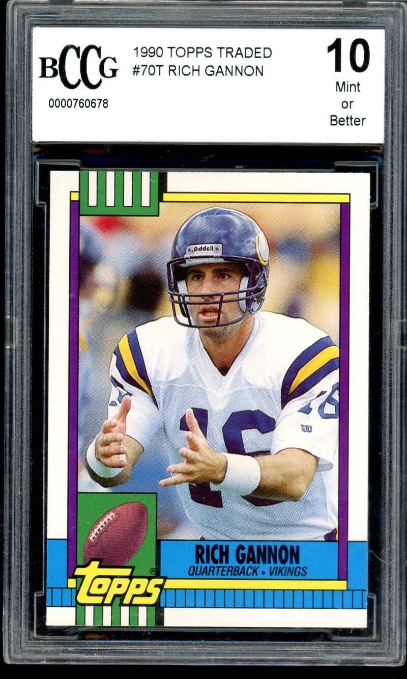 Rich Gannon Rookie Card 1990 Topps Traded #70T BGS BCCG 10 Image 1