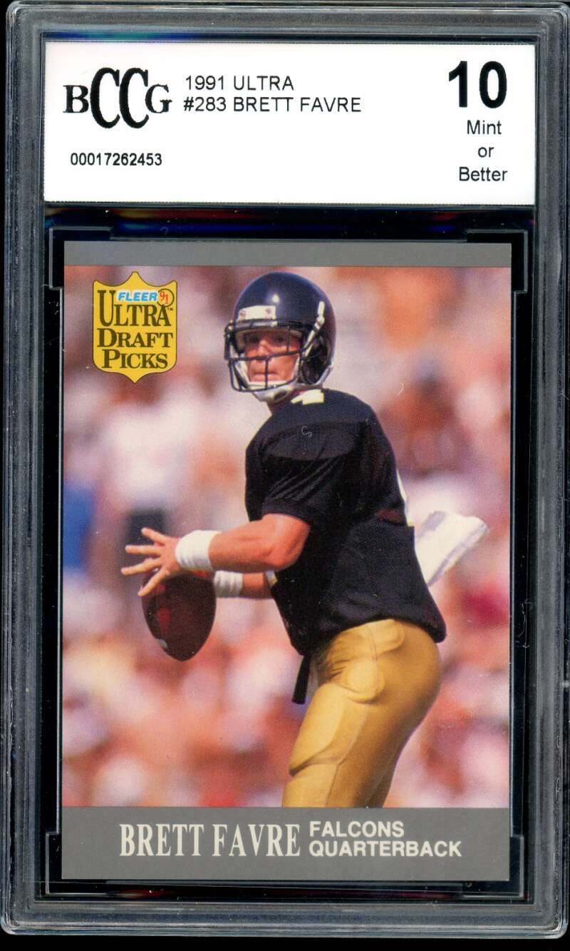 Brett Favre Rookie Card 1991 Ultra #283 BGS BCCG 10 Image 1