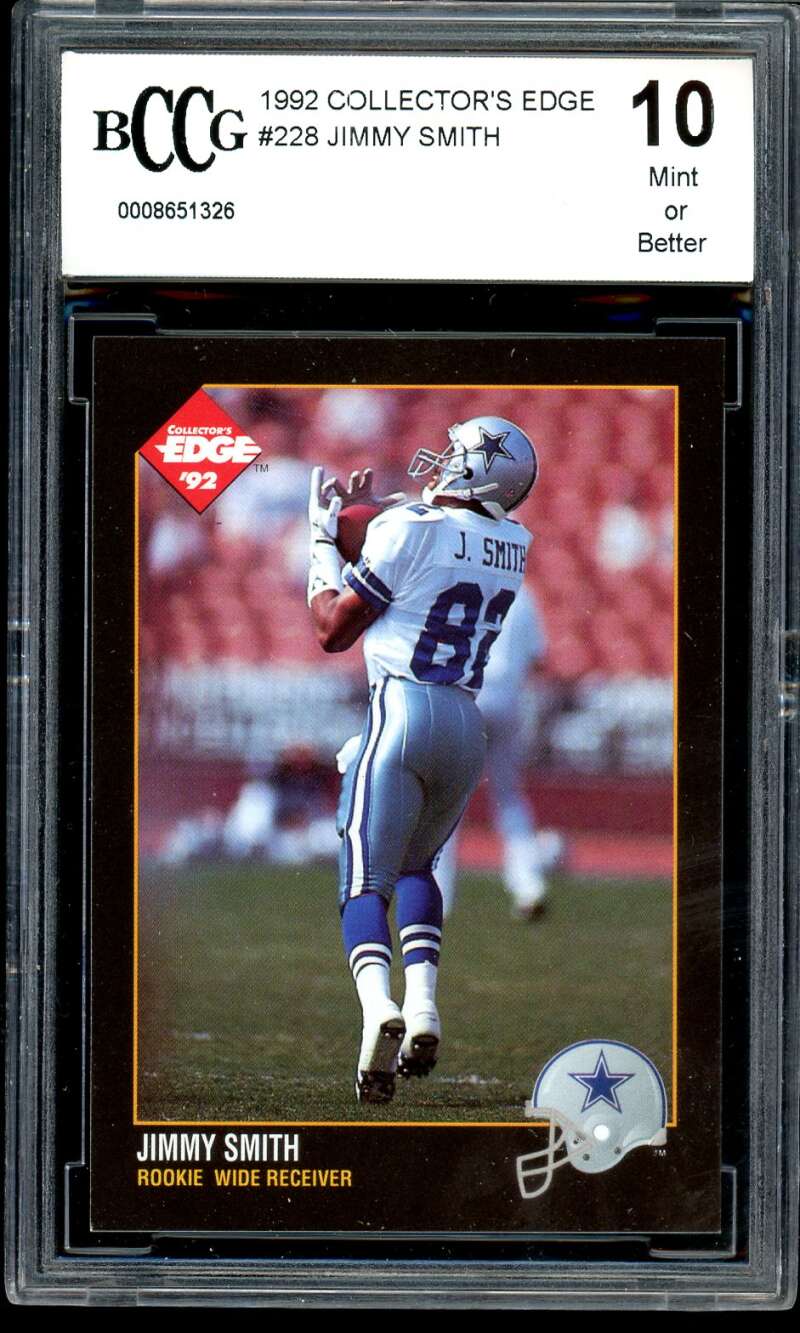 Jimmy Smith Rookie Card 1992 Collector's Edge #228 BGS BCCG 10 Image 1