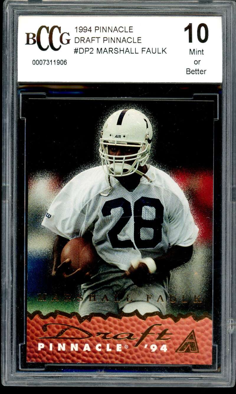 Marshall Faulk Rookie Card 1994 Pinnacle #DP2 BGS BCCG 10 Image 1