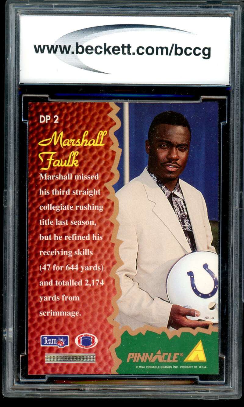 Marshall Faulk Rookie Card 1994 Pinnacle #DP2 BGS BCCG 10 Image 2