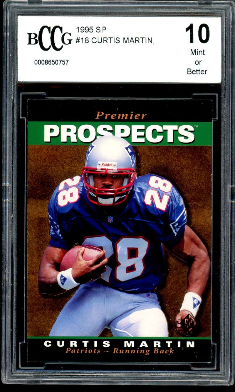 Curtis Martin Rookie Card 1995 SP #18 BGS BCCG 10 Image 1