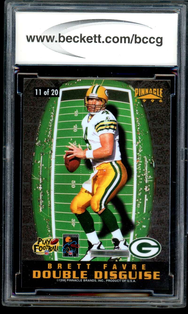 Brett Favre/Collins Card 1996 Pinnacle Double Disguise #11 BGS BCCG 10 Image 2