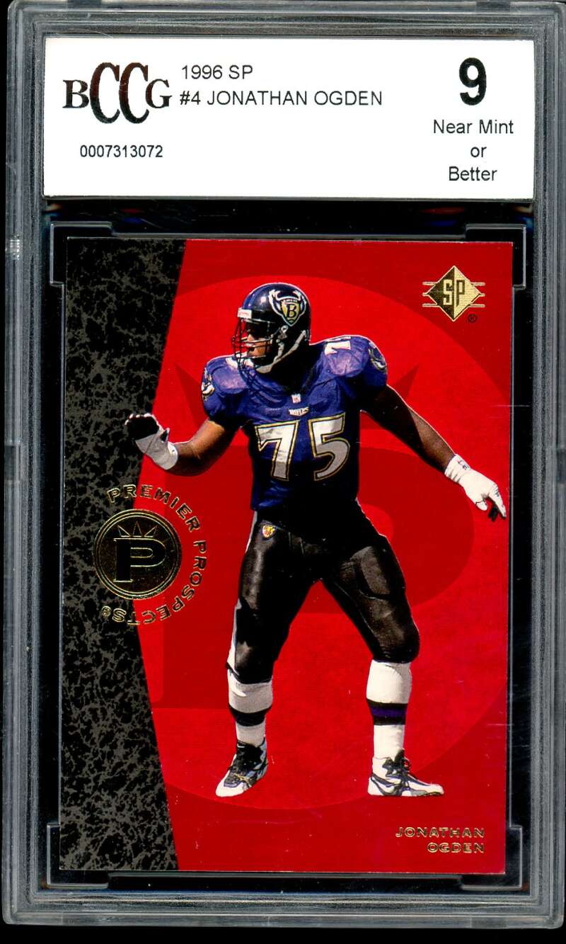 Jonathan Ogden Rookie Card 1996 SP #4 BGS BCCG 9 Image 1