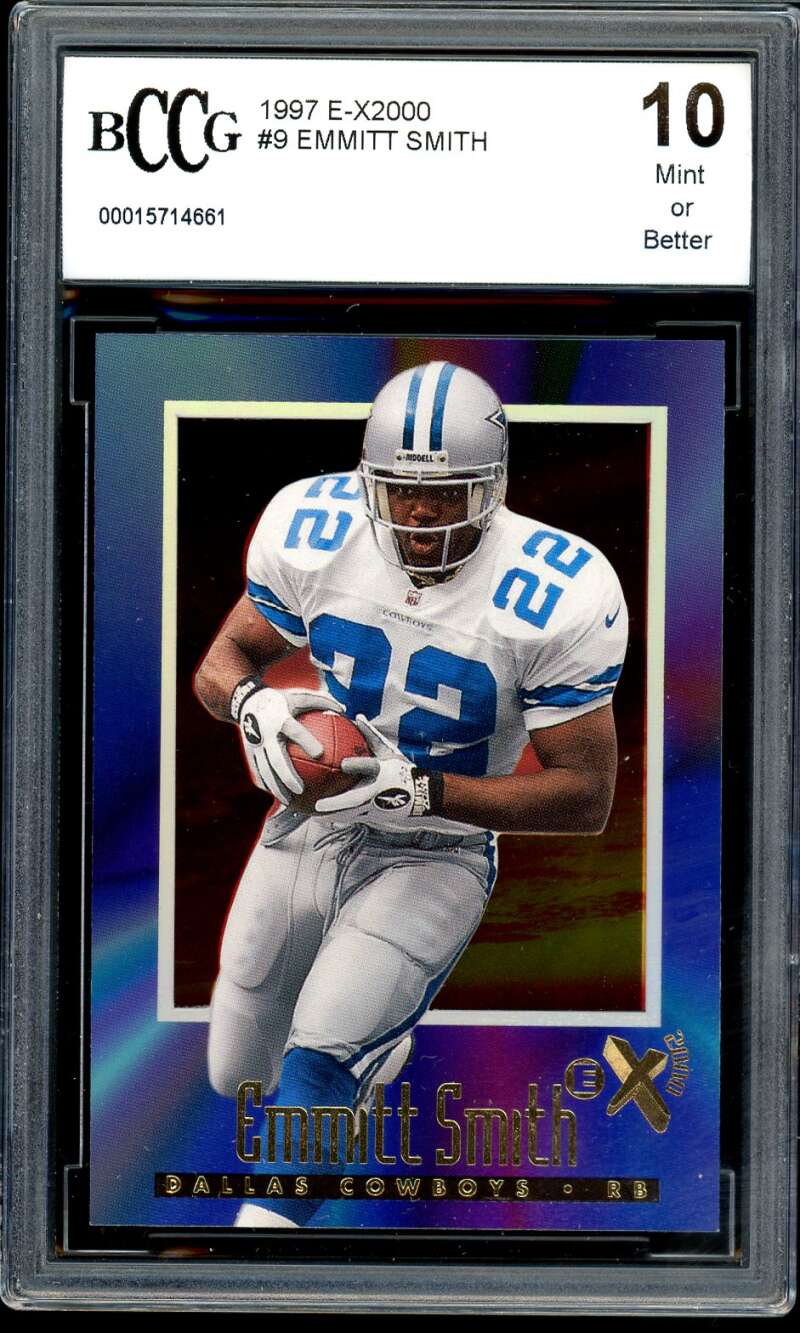 Emmitt Smith Card 1997 E-X2000 #9 BGS BCCG 10 Image 1