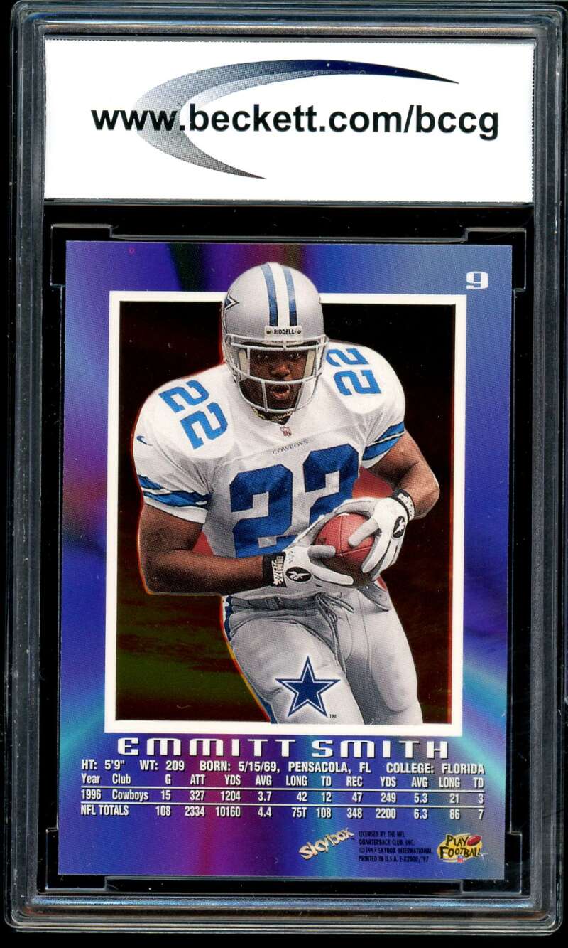 Emmitt Smith Card 1997 E-X2000 #9 BGS BCCG 10 Image 2