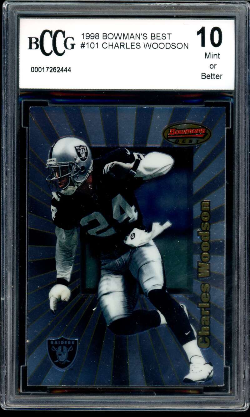 Charles Woodson Rookie Card 1998 Bowman's Best #101 BGS BCCG 10 Image 1