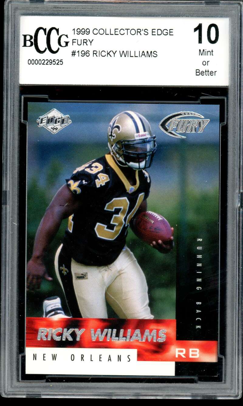 Ricky Williams Rookie Card 1999 Collector's Edge Fury #196 BGS BCCG 10 Image 1