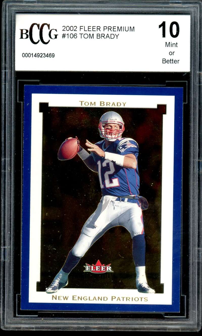 Tom Brady Card 2002 Fleer Premium #106 BGS BCCG 10 Image 1
