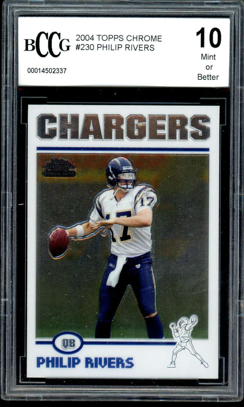 Philip Rivers Rookie Card 2004 Topps Chrome #230 BGS BCCG 10 Image 1