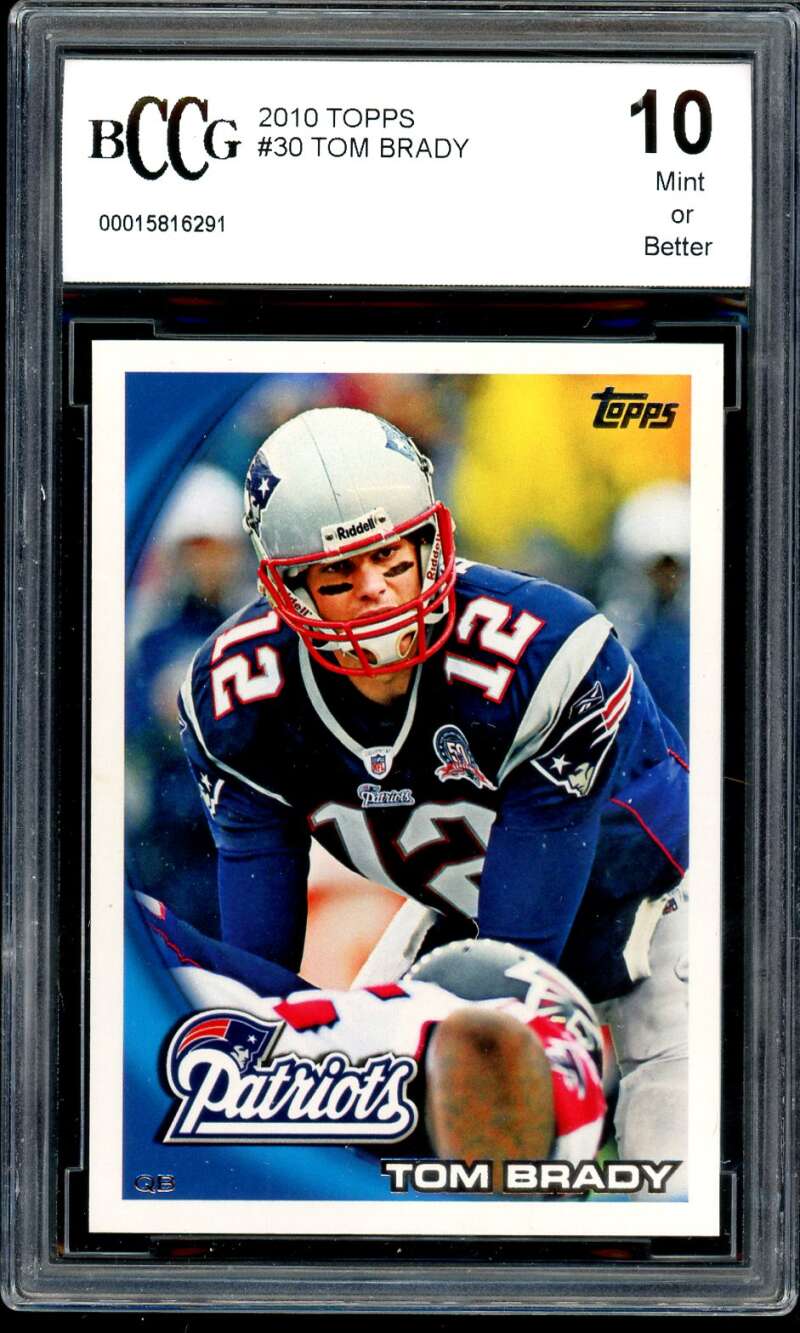Tom Brady Card 2010 Topps #30 BGS BCCG 10 Image 1
