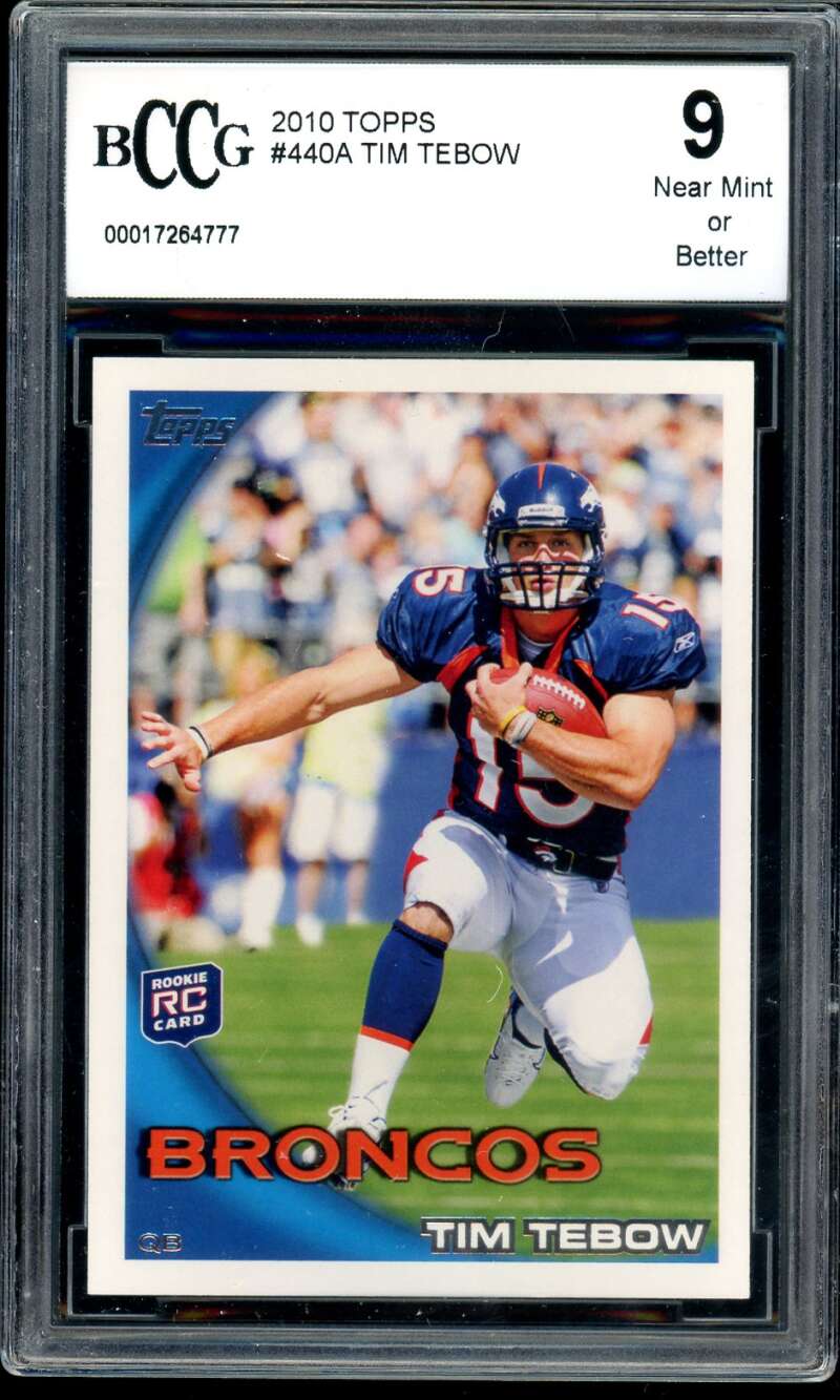 Tim Tebow Rookie Card 2010 Topps #440A BGS BCCG 9 Image 1