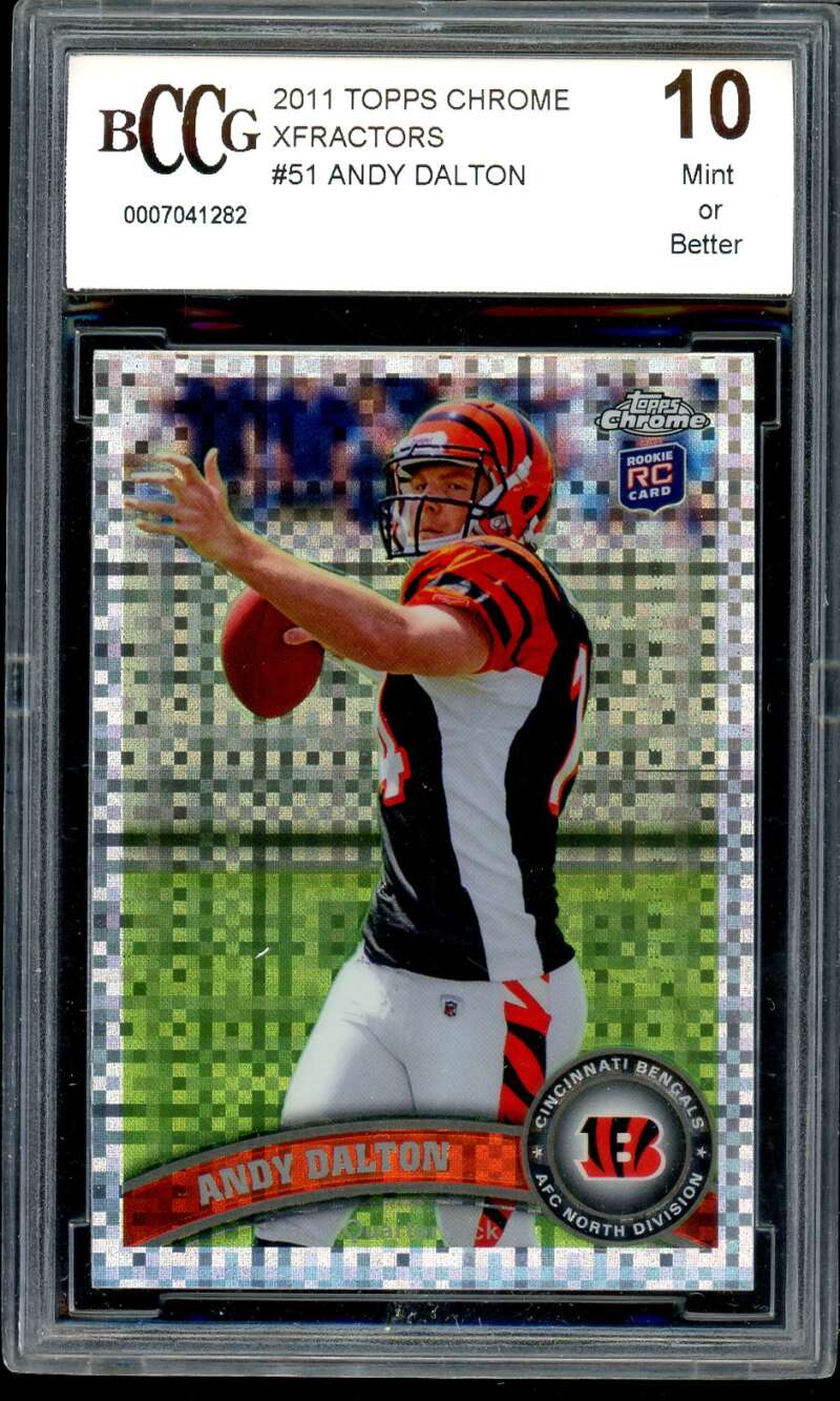 Andy Dalton Rookie Card 2011 Topps Chrome Xfractors #51 BGS BCCG 10 Image 1