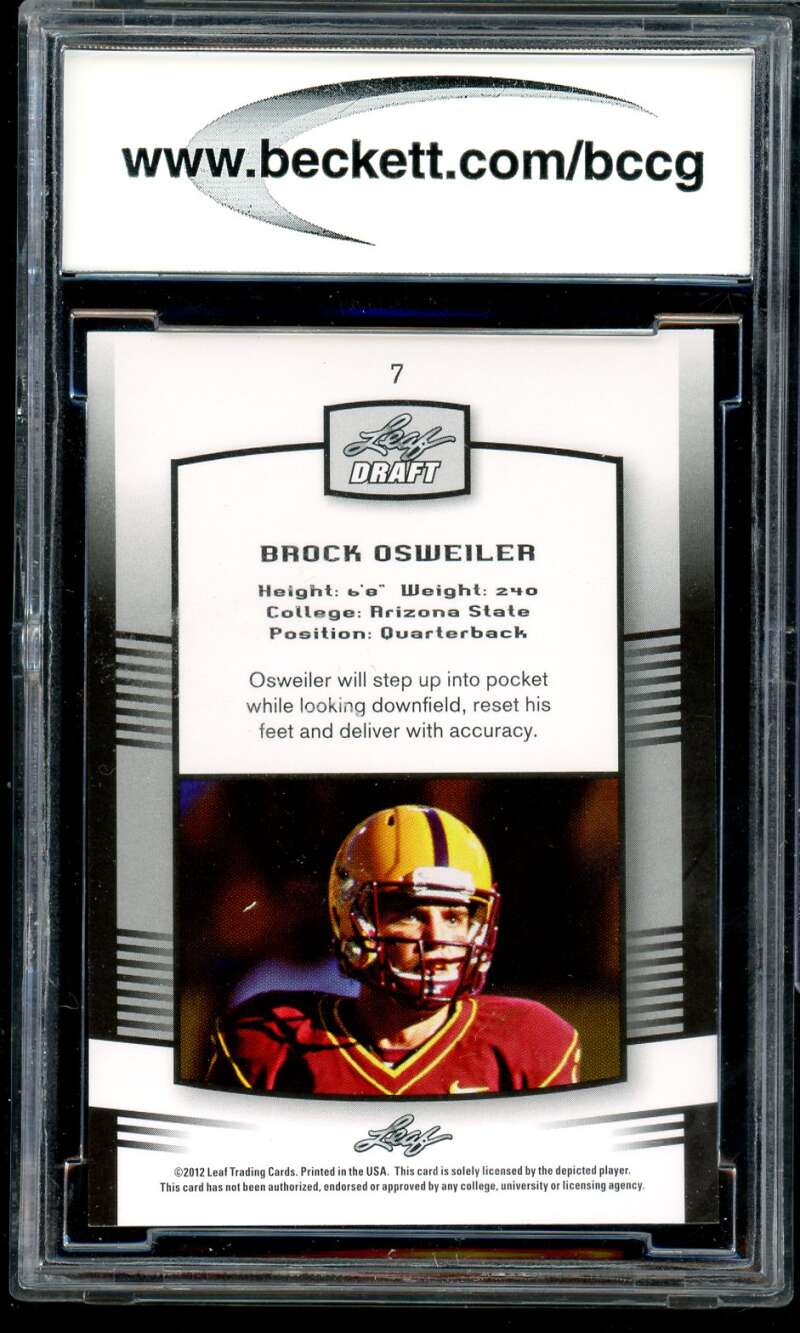 Brock Osweiler Card 2012 Leaf Draft Gold #7 BGS BCCG 10 Image 2