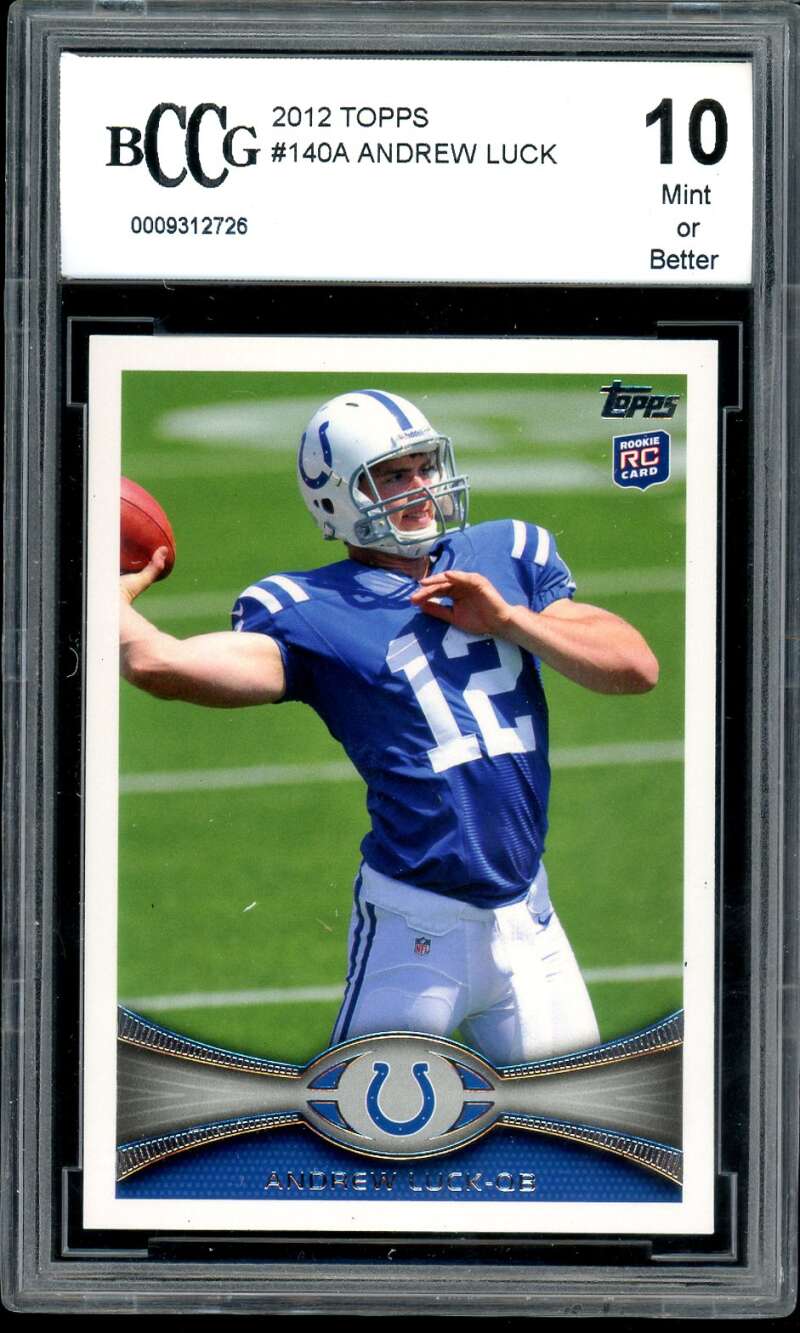 Andrew Luck Rookie Card 2012 Topps #140A BGS BCCG 10 Image 1