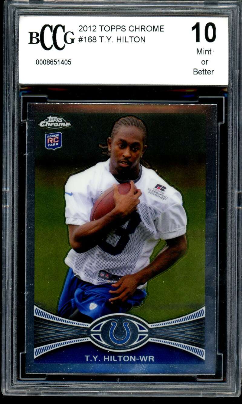 T.Y. Hilton Rookie Card 2012 Topps Chrome #168 BGS BCCG 10 Image 1