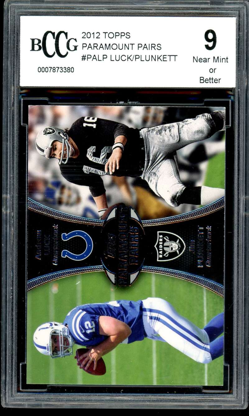 Andrew Luck/Plunkett Rookie Card 2012 Topps Paramount Pairs #Palp BGS BCCG 9 Image 1