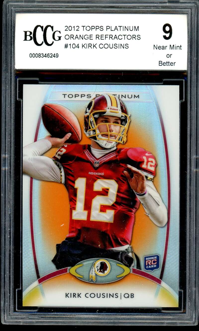 Kirk Cousins Rookie Card 2012 Topps Platinum #104 BGS BCCG 9 Image 1