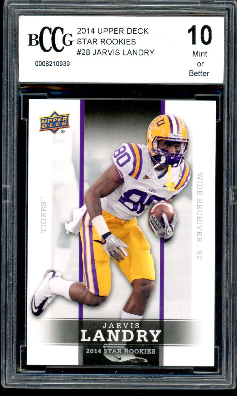 Jarvis Landry Rookie Card 2014 Upper Deck Star Rookies #28 BGS BCCG 10 Image 1