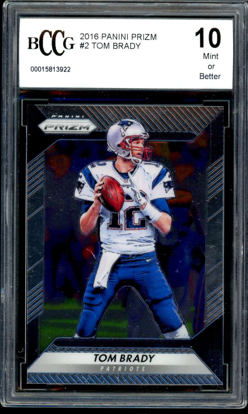 Tom Brady Card 2016 Panini Prizm #2 BGS BCCG 10 Image 1