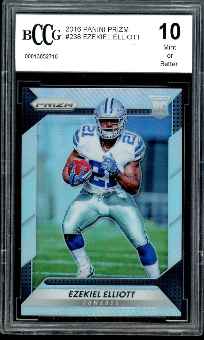 Ezekiel Elliott Rookie Card 2016 Panini Prizm #238 BGS BCCG 10 Image 1