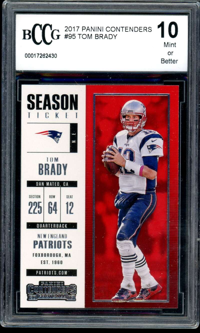 Tom Brady Card 2017 Panini Contenders #95 BGS BCCG 10 Image 1