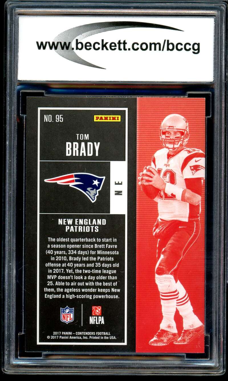 Tom Brady Card 2017 Panini Contenders #95 BGS BCCG 10 Image 2