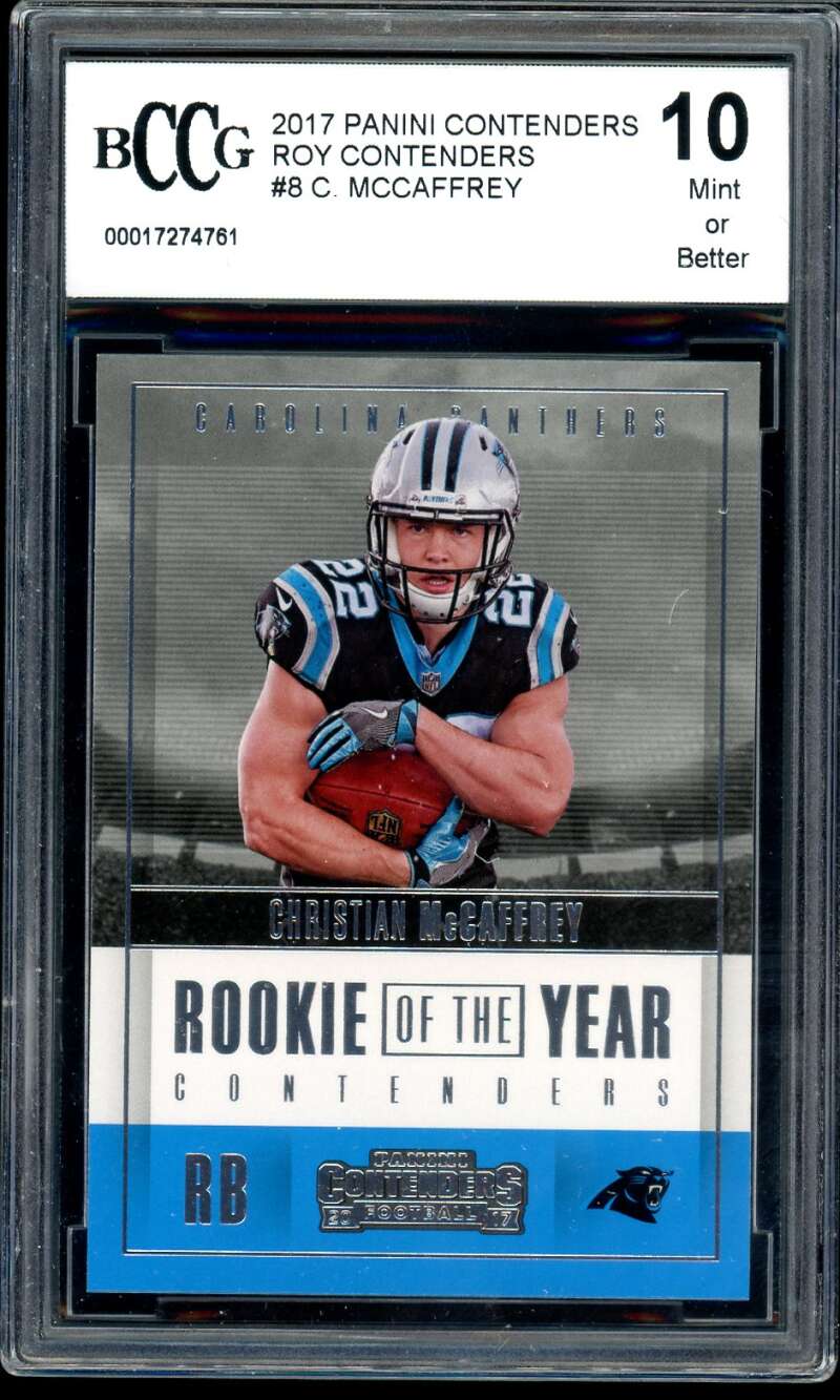 Christian McCaffrey Rookie Card 2017 Panini Contenders #8 BGS BCCG 10 Image 1